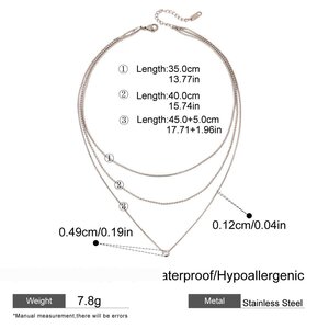 1 Piece Simple Series Chain Stainless Steel Waterproof Women's Layered Necklaces h5