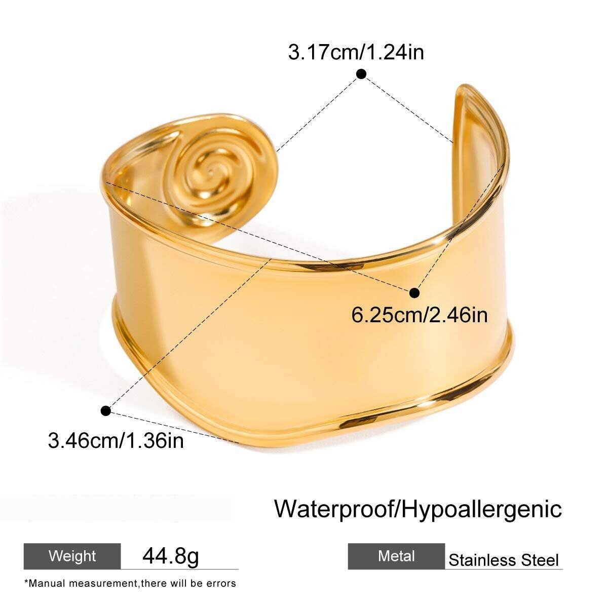 1 Piece Simple Series  Style Solid Color Stainless Steel   Gold Color  Women's Bangles h5 