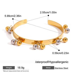 1 Piece Style Stainless Steel Gold & Sliver Mixed Color Women's Bangles h5