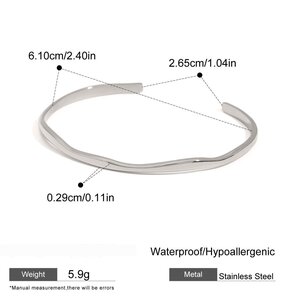 1 Piece Simple Solid Color Stainless Steel Waterproof Women's Bangles h5