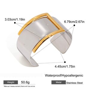 Bracelet Pour Femme En Acier Inoxydable Couleur Or, Style Géométrique, Série Simple, 1 Pièce h5