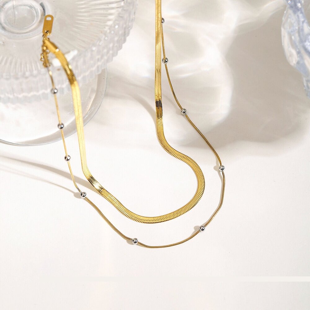 1 Piece Stainless Steel Waterproof Gold Color Women's Layered Necklaces Picture2