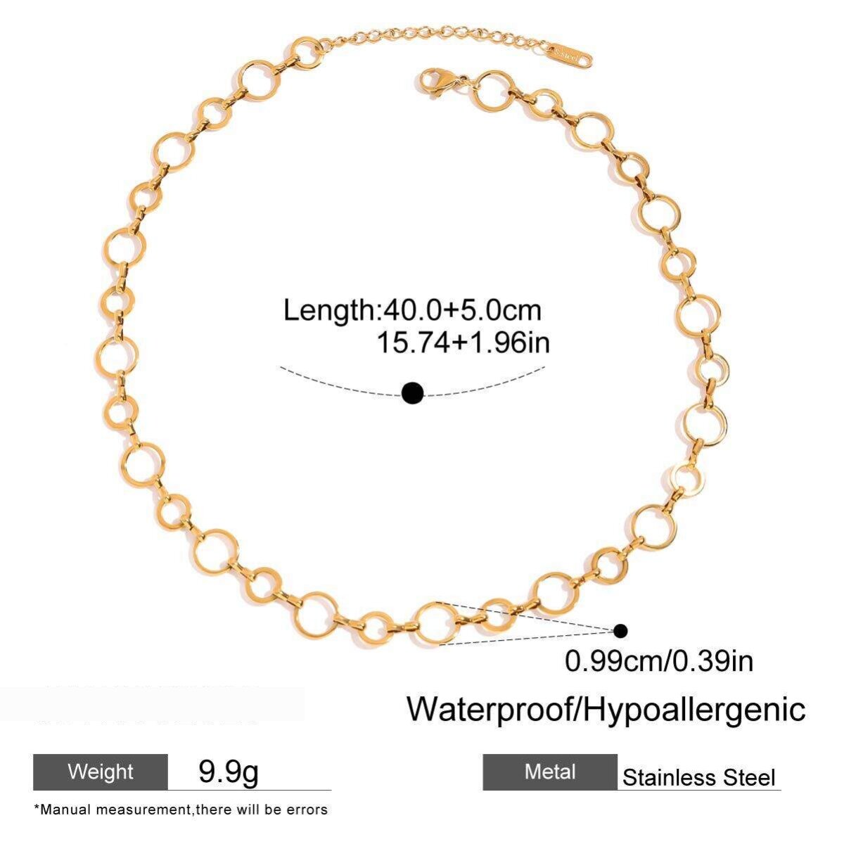 1 Piece Chain Stainless Steel Waterproof Gold Color  Women's Diy Chain Necklaces h5 