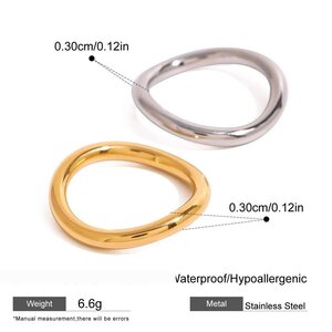 1 Piece Classic Series Style Minimalist Round Stainless Steel Gold Color Women's Single Rings h5
