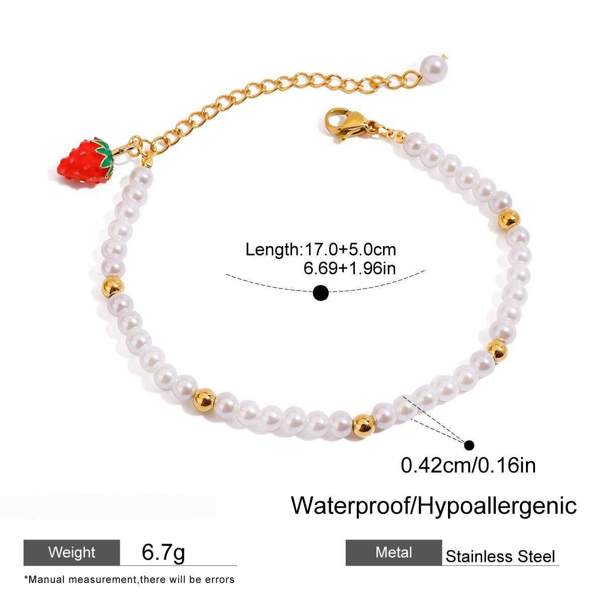 1 Piece Polychrome Series Natural Fruit Stainless Steel Waterproof Gold Color Women's Pendant Necklaces 