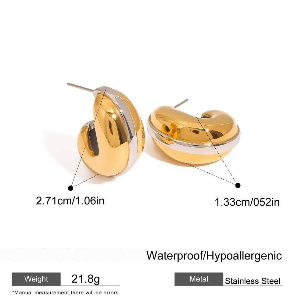 1 Paar Einfache Serie Original Design Tropfen Edelstahl Gold Farbe Damen Ohrstecker