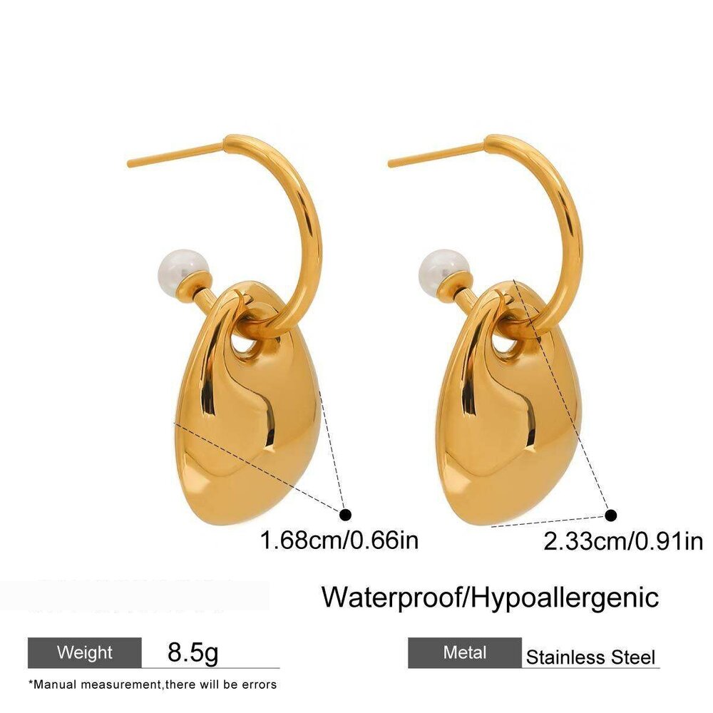 1 Paar Einfache Serie Stil Unregelmäßige Edelstahl Gold Farbe Damen Tropfen Ohrringe