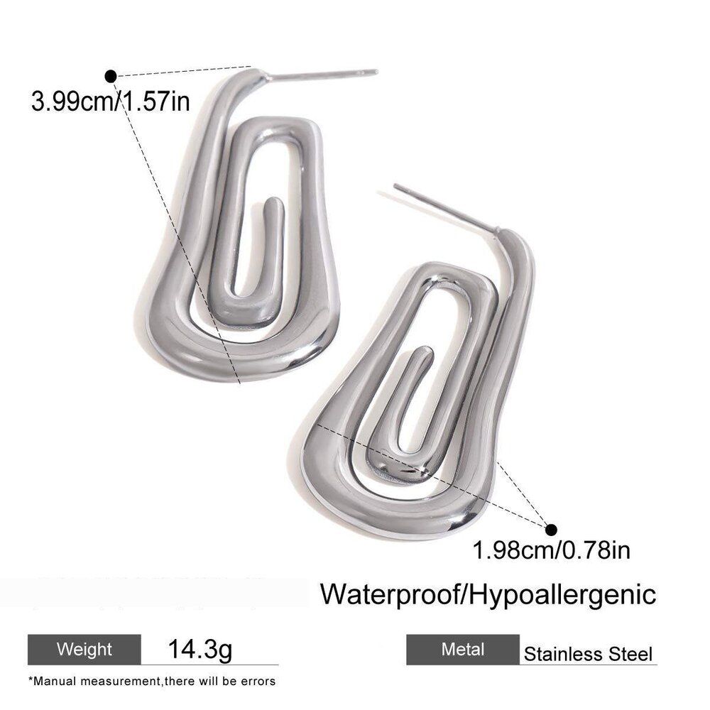 1 Pair Minimalist Series Retro Chic Spiral Shape Stainless Steel Waterproof Gold Color Women's Stud Earrings