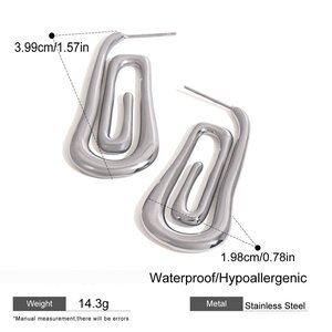 1 Pair Minimalist Series Retro Chic Spiral Shape Stainless Steel Waterproof Gold Color Women's Stud Earrings h5