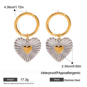1 Piece Romantic Series Daily Thread Heart Stainless Steel Waterproof Gold Color Women's Pendant Necklaces h5