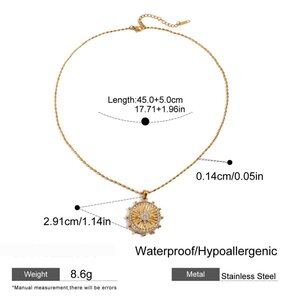1 Piece Luxurious Series Eight-Pointed Star Stainless Steel Waterproof Gold Color Women's Pendant Necklaces h5