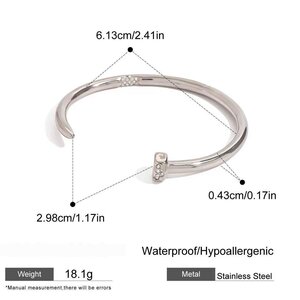 1 Stück Modern Series Klassischer Ringnagel Edelstahl Wasserdicht Goldfarben Damenarmreif h5