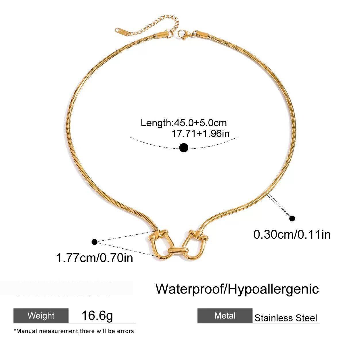 1 Piece Fashionable Series  Line Stainless Steel Gold Color Women's Pendant Necklaces h5 
