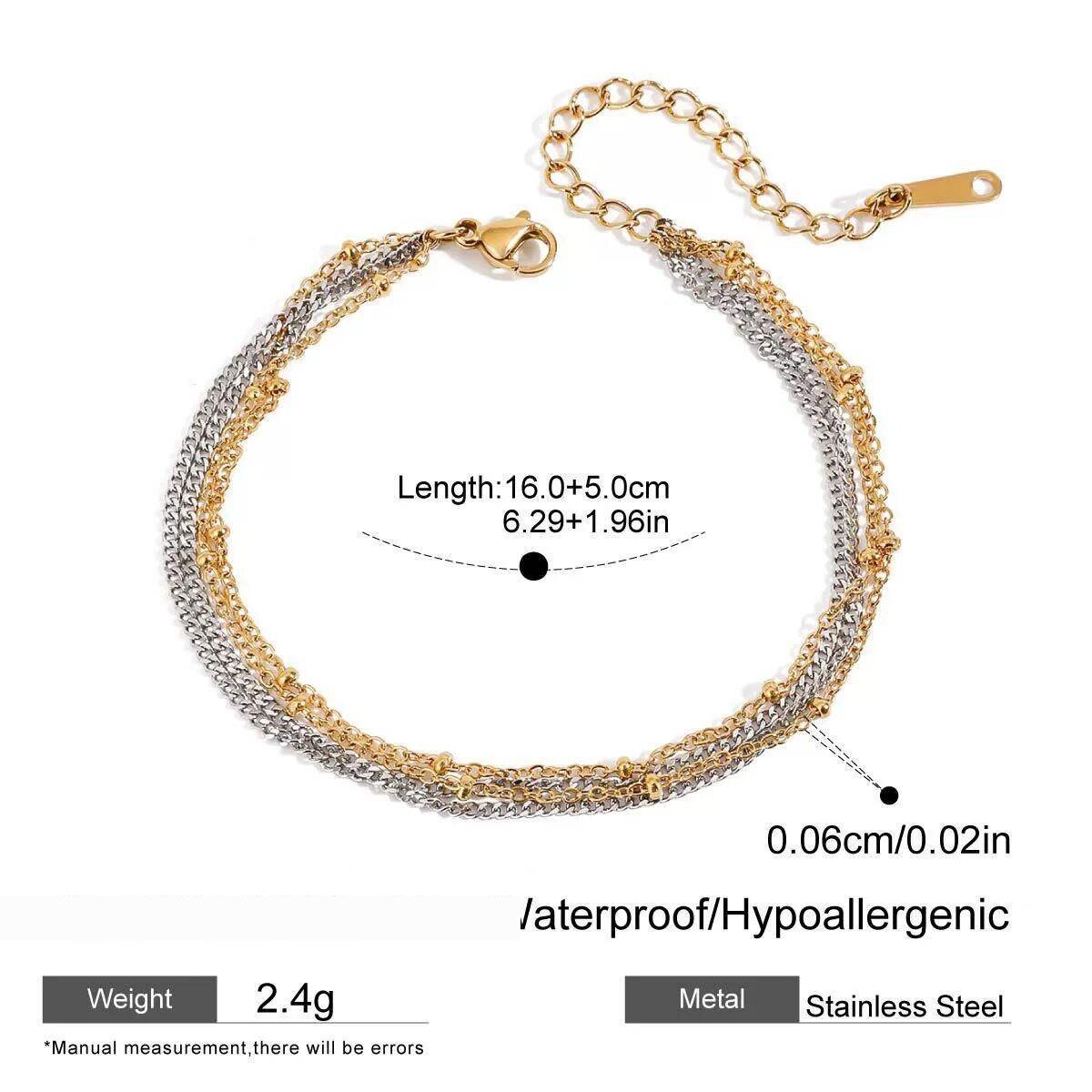 1 Stück Minimalist Series Klassisches Ringförmiges Edelstahl-Armband Für Damen, Wasserdicht, Gold- Und Silberfarben 