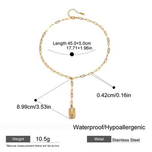 1 Stück Simple Series Modernes Viereck Edelstahl Wasserdicht Gold Und Silber Farbe Damenanhänger h5