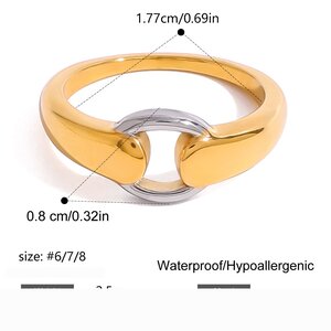 1 Par De Pendientes De Aro De Acero Inoxidable Anular De Alta Gama, Resistentes Al Agua, En Color Dorado Y Plateado, Para Mujer. h5