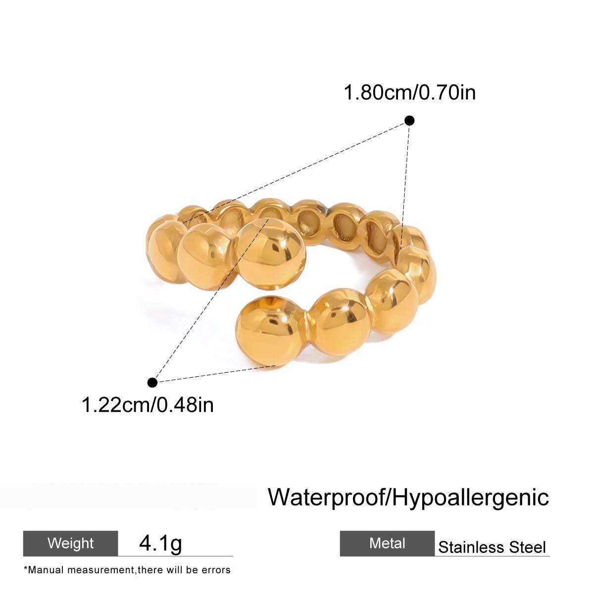 1 Pair Simple Series  Annular Stainless Steel Gold Color Women's Single Rings 