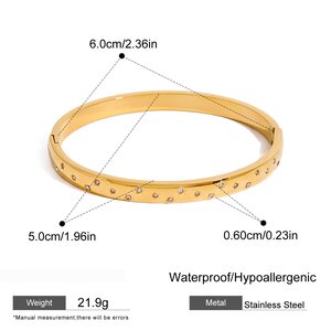 1 Piece Romantic Series Little Star All-Match Stainless Steel Waterproof Gold Color Women's Bangles h5