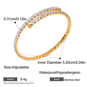 1 Piece Luxurious Series Sexy Annular Exquisite Stainless Steel Waterproof Gold Color Women's Bangles h5