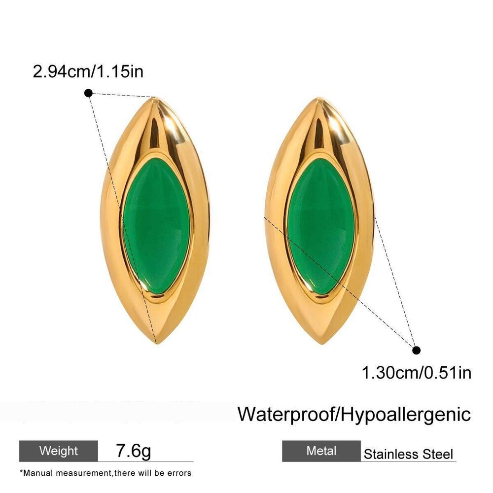 1 Paar Elegante Ovale Ohrstecker Aus Edelstahl Der Classic Series, Wasserfest, Goldfarben, Vintage-Stil, Für Damen.
