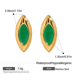 1 Paar Elegante Ovale Ohrstecker Aus Edelstahl Der Classic Series, Wasserfest, Goldfarben, Vintage-Stil, Für Damen. h5