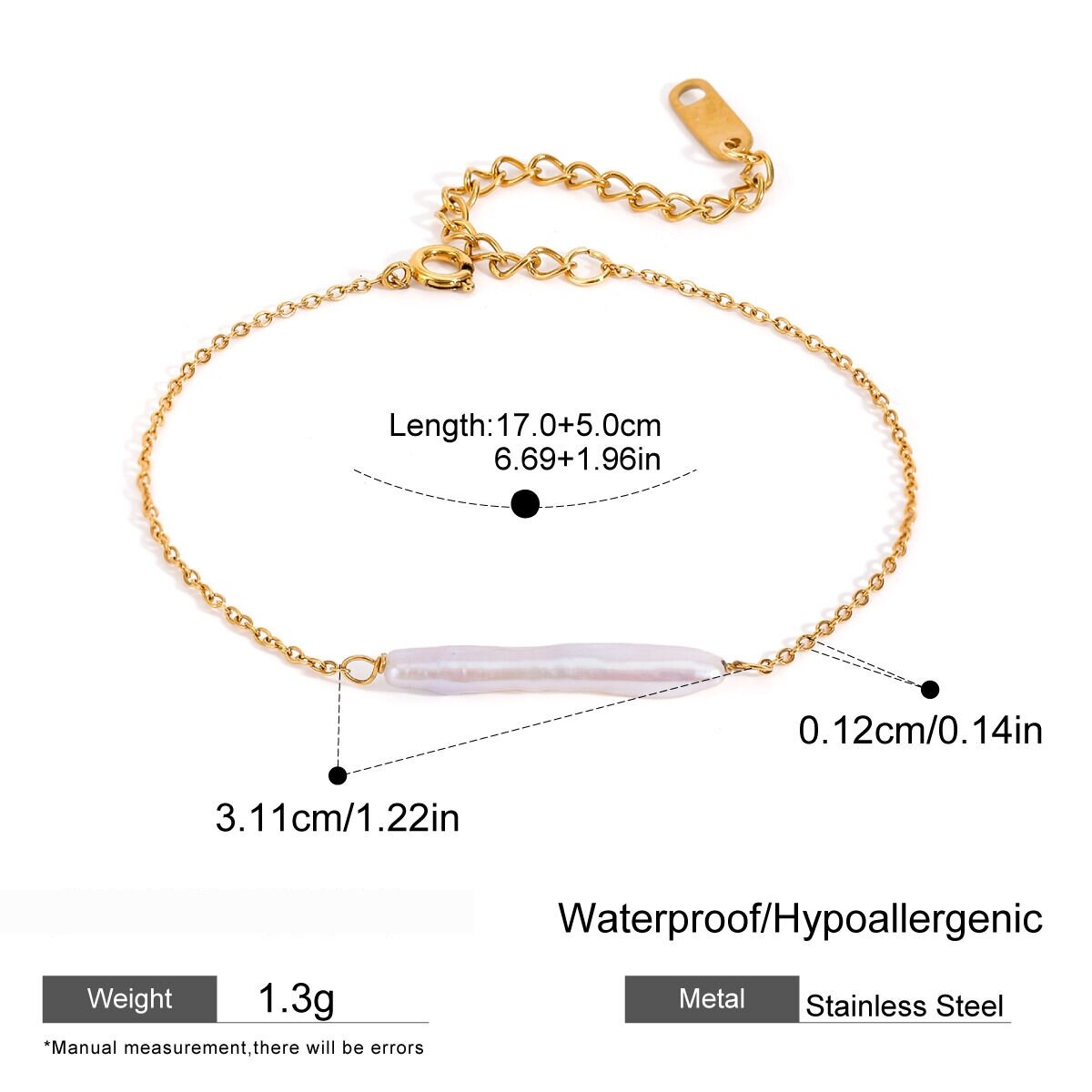 1 Piece Classic Series Elegant Round Stainless Steel  Gold Plated Women Charm Bracelets h5 Picture2