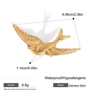 1 Pair Romantic Series Natural Animal Stainless Steel Gold Plated Women Hair Clips h5 Picture2