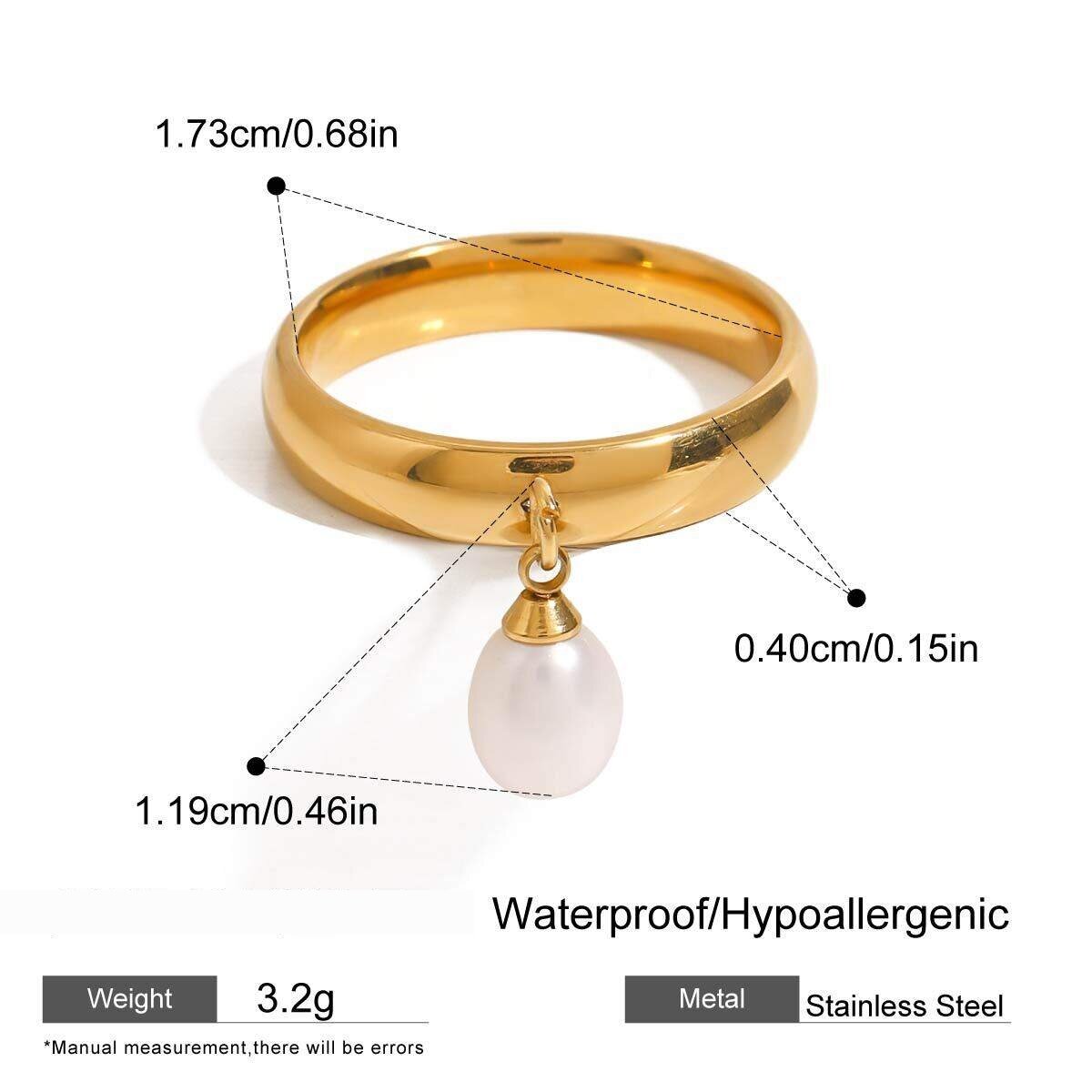 1 Piece Classic Series Retro Elegant Sphere All-Match Stainless Steel  Gold Color Women's Single Rings h5 Picture2