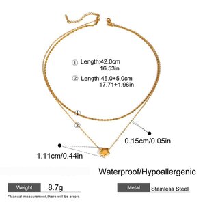 1 Piece Simple Series Simple Pentagram Stainless Steel Gold Plated Women Layered Necklaces h5 Picture2