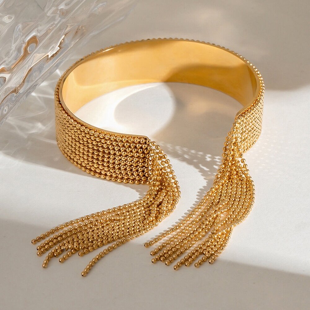 1 Stuk Luxe Serie Dagelijkse Kwast Roestvrij Staal Vergulde Dames Armbanden