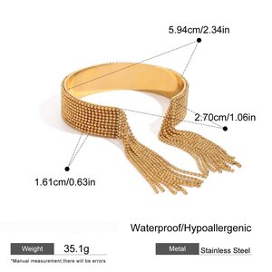 1 Stuk Luxe Serie Dagelijkse Kwast Roestvrij Staal Vergulde Dames Armbanden h5 Afbeelding2