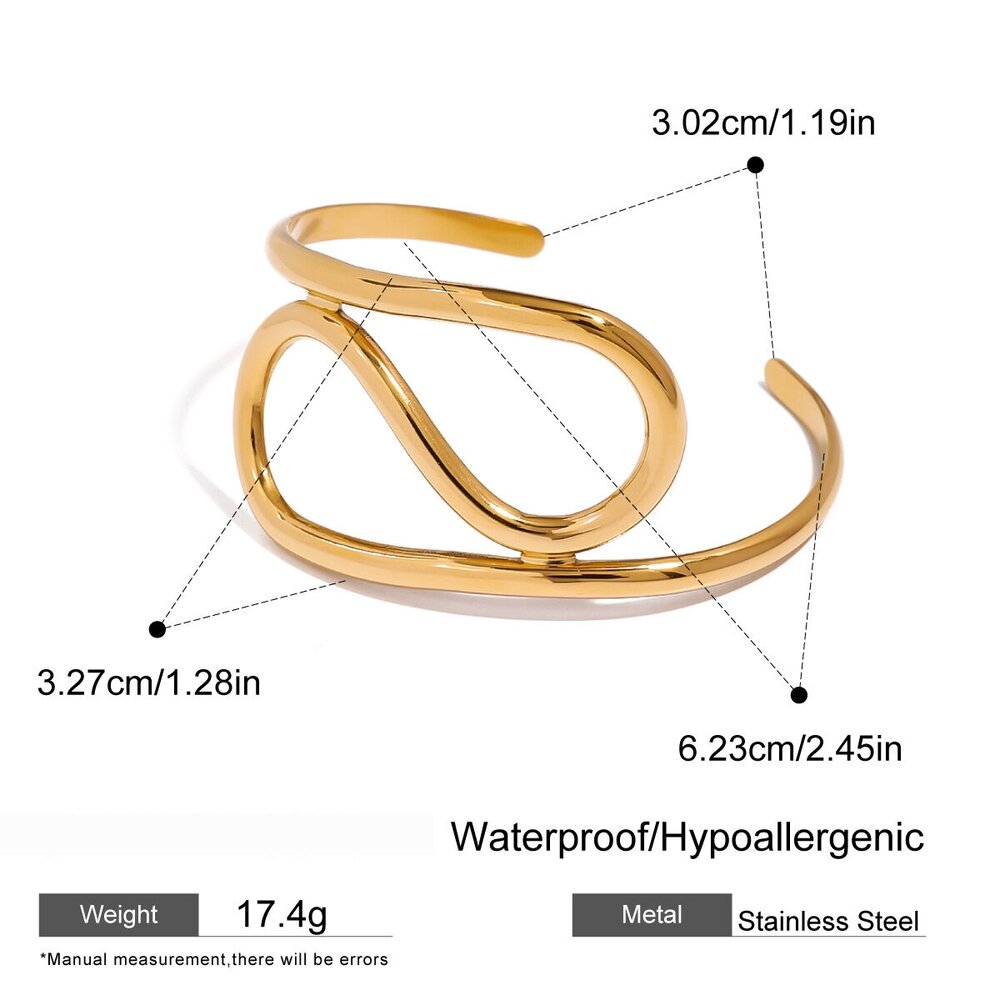 1 Piece Simple Series Simple Annular Stainless Steel Gold Plated Women Bangles Picture2