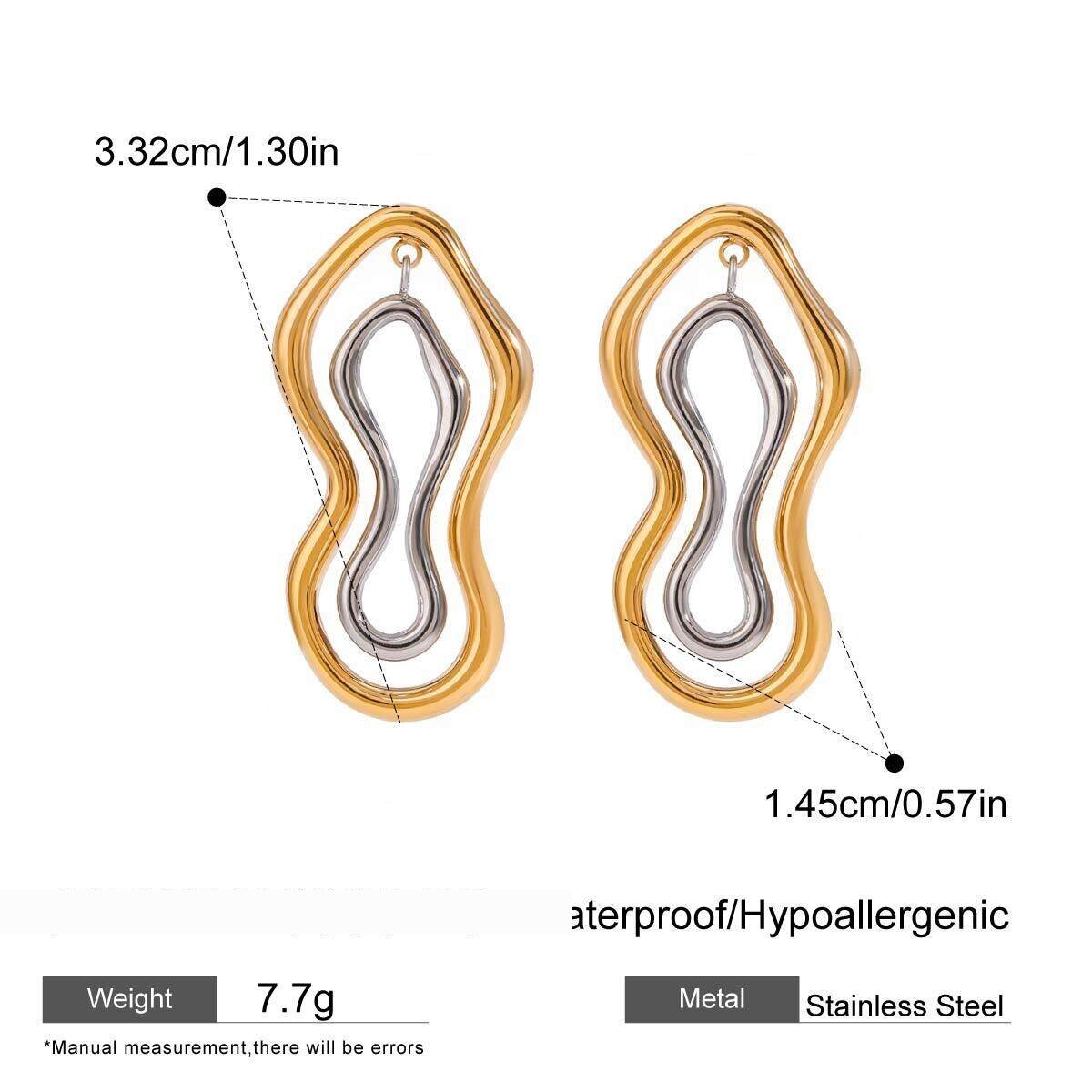 1 Pair Simple Series Simple Annular Stainless Steel  Gold Plated Women Stud Earrings Picture2