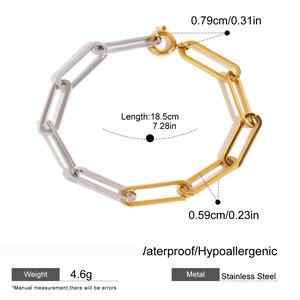 1 Piece Simple Series Daily Line Stainless Steel Gold Plated Women Chain Bracelets h5 Picture2
