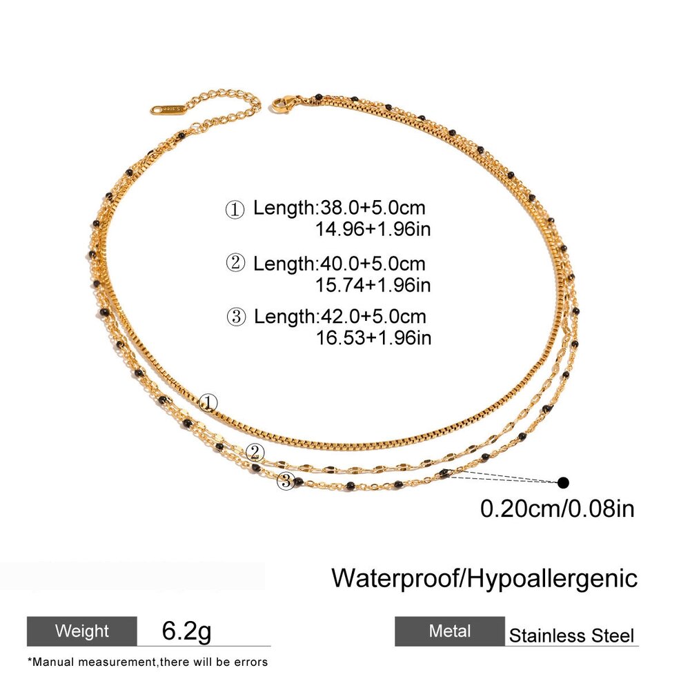 1 Piece Simple Series Elegant Annular Stainless Steel Gold Plated Women Layered Necklaces Picture2