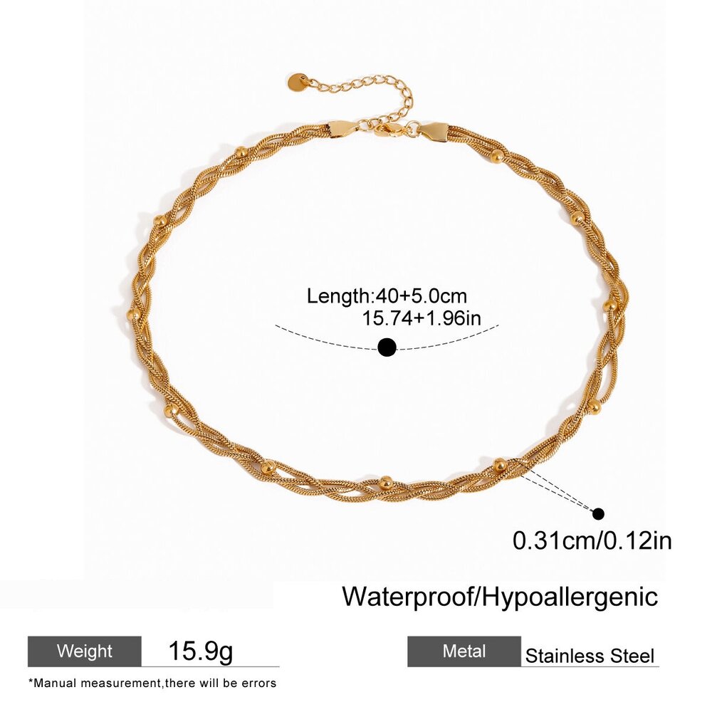 1 Piece Simple Series Simple Annular Stainless Steel Gold Plated Women Chain Necklaces Picture2