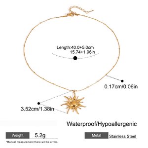 1 Piece Simple Series Elegant Sun/Moon Stainless Steel Gold Plated Women Pendant Necklaces h5 Picture2
