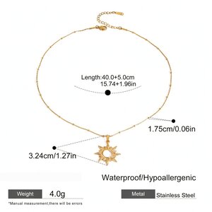 1 Stuk Eenvoudige Serie Elegante Zon/Maan Roestvrij Staal Vergulde Dames Hanger Kettingen h5 Afbeelding2