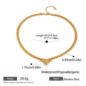 1 Piece Luxurious Series Elegant Love/Heart Shape Stainless Steel Gold Plated Rhinestone Women Pendant Necklaces h5