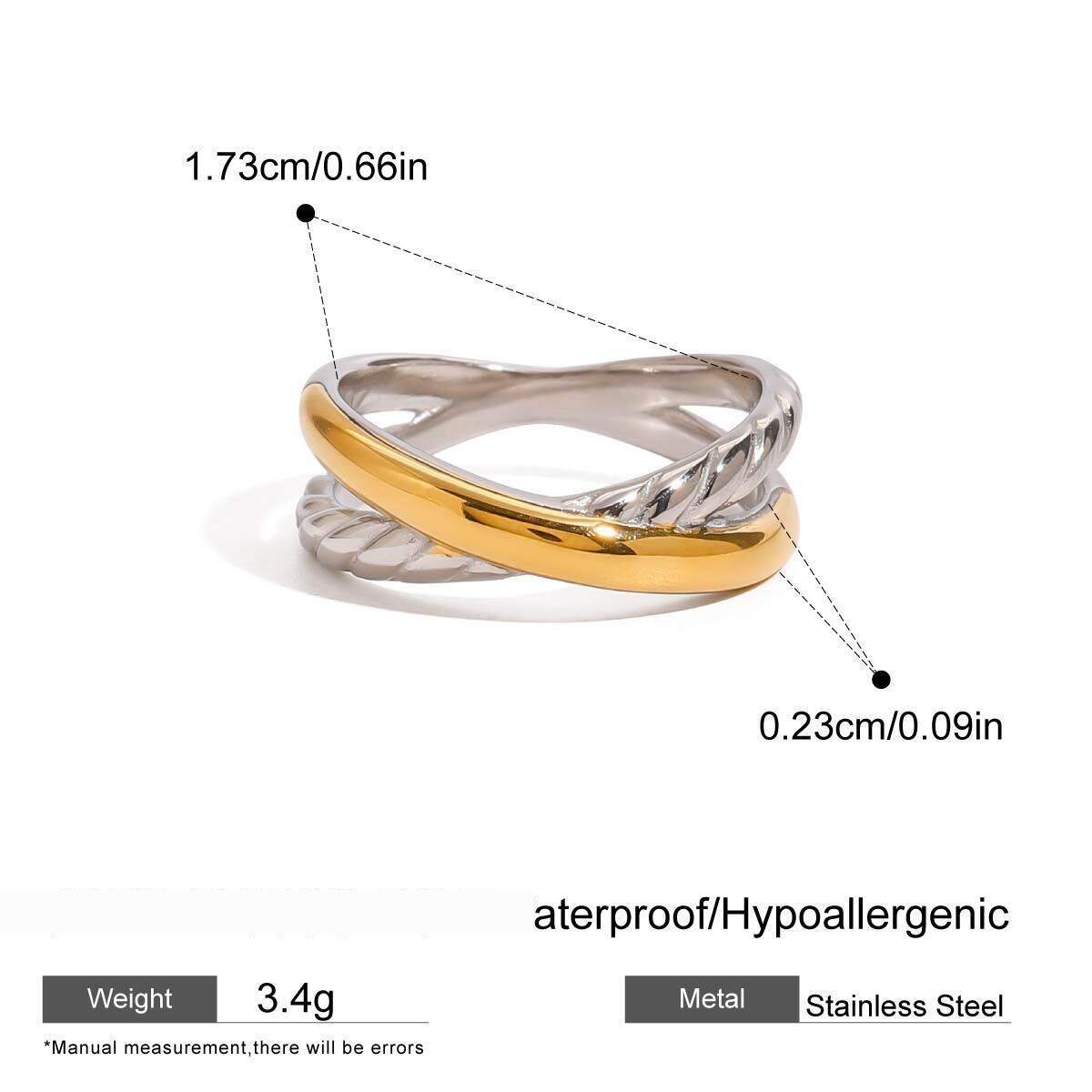 1 Paar Simple Series Einfache Geometrische Edelstahl 18 Karat Vergoldete Damen-Einzelringe Bild2