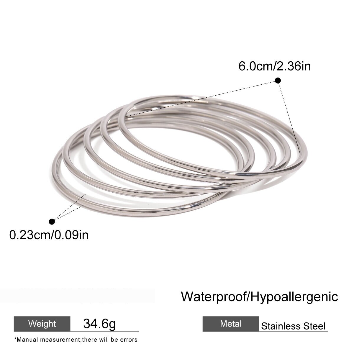 1 Piece Simple Series Simple Annular Stainless Steel  Gold Plated Women Bangles Picture2