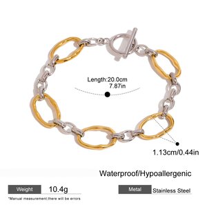 1 Piece Simple Series Simple Annular Stainless Steel Gold Plated Women Chain Bracelets h5 Picture2