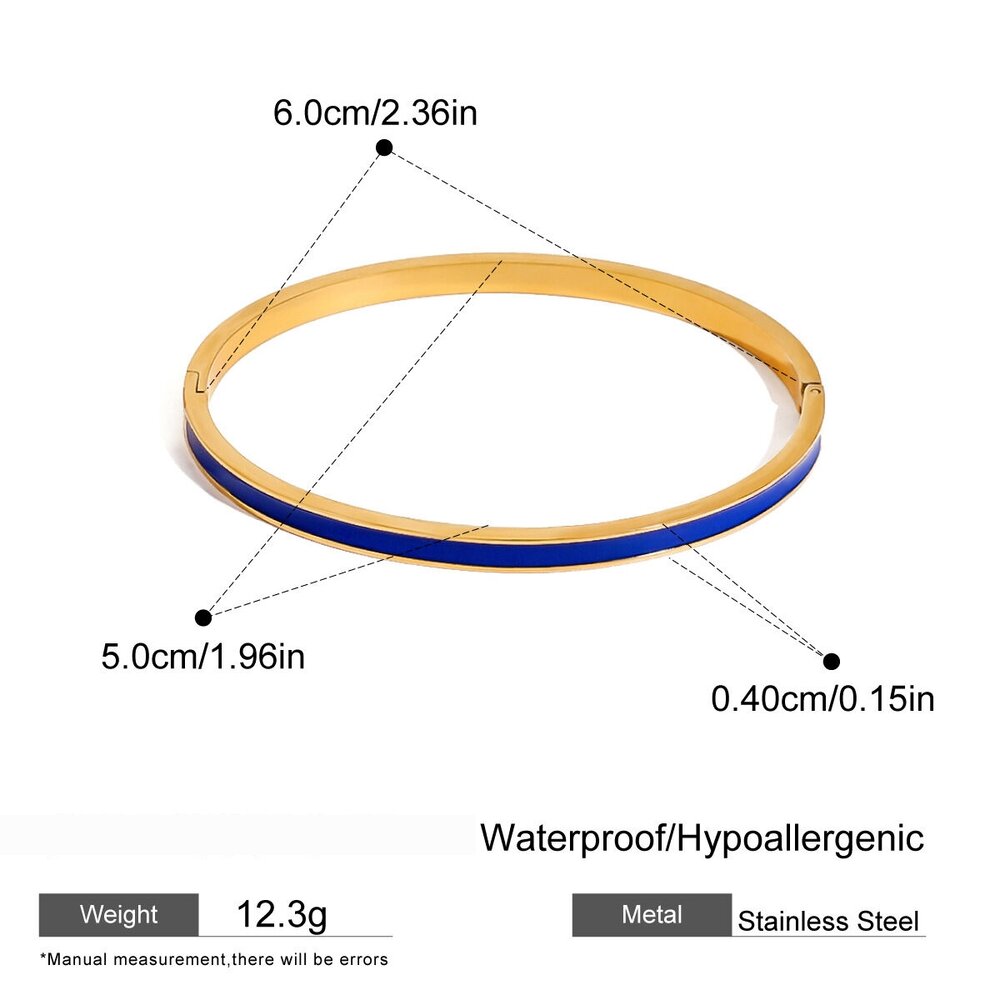 1 Piece Simple Series Round Stainless Steel Gold Plated Women Bangles