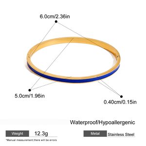1 Piece Simple Series Round Stainless Steel Gold Plated Women Bangles h5