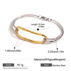1 Piece Simple Series Annular Stainless Steel Gold Plated Women Bangles h5 Picture2
