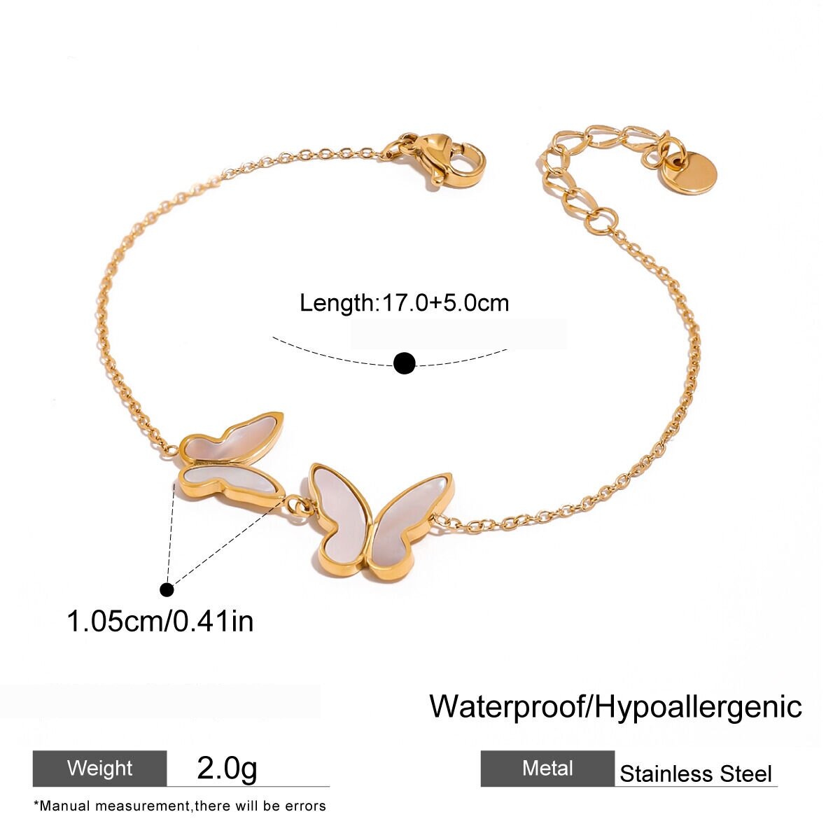 1 Piece Simple Series Elegant Animal Stainless Steel  Gold Plated Shell Women Charm Bracelets 