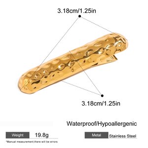 1 Pair Simple Series Simple Solid Color Stainless Steel Gold Plated Women Hair Clips h5 Picture2