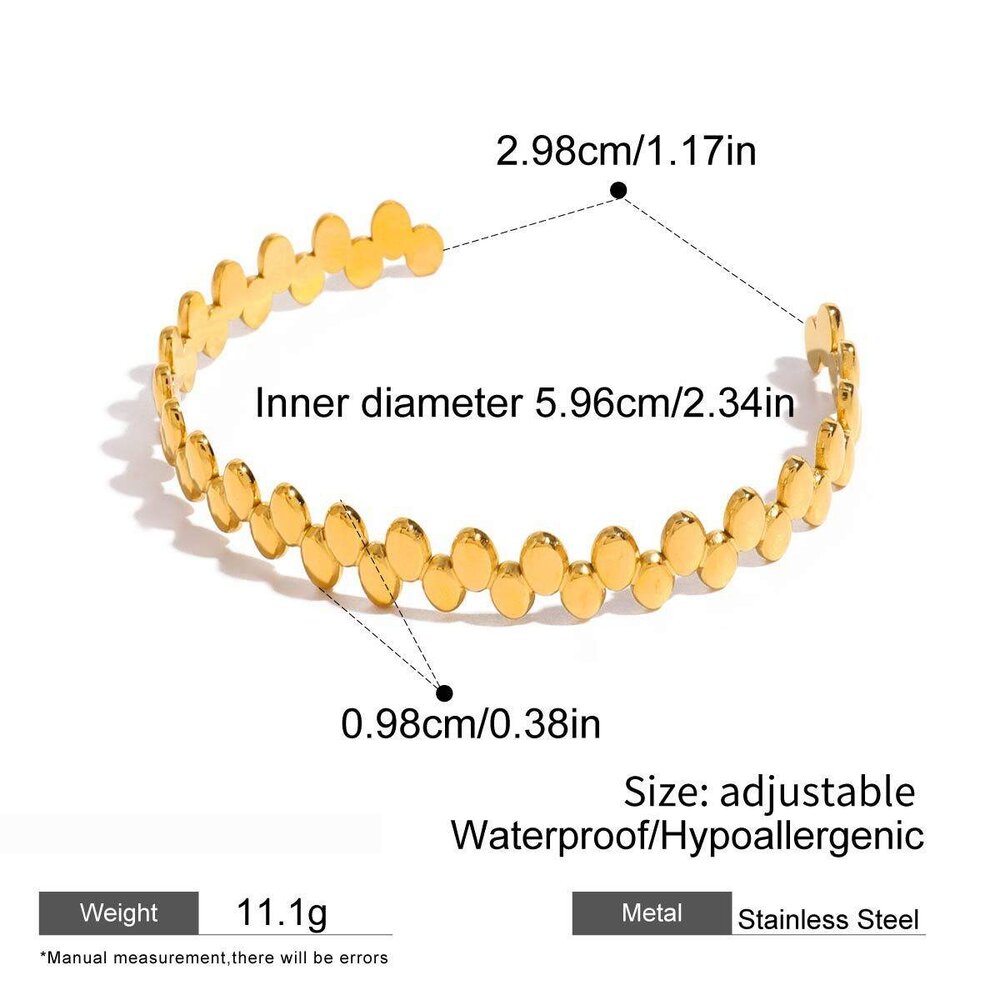 1 Piece Simple Series Simple Geometric Stainless Steel Gold Plated Women Bangles Picture2