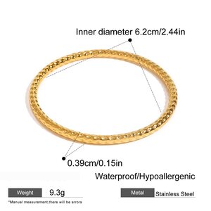 1 Piece Simple Series Simple Solid Color Stainless Steel Gold Plated Women Bangles h5 Picture2