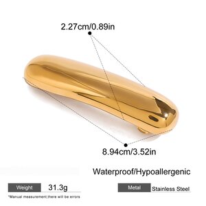 1 Pair Simple Series Simple Solid Color Stainless Steel Gold Plated Women Hair Clips h5 Picture2